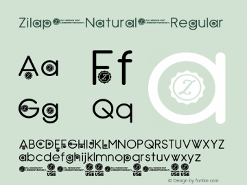 Zilap Natural Regular Version 1.00 July 7, 2016, initial release Font Sample