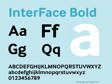 InterFace Bold Version 2.000 Font Sample