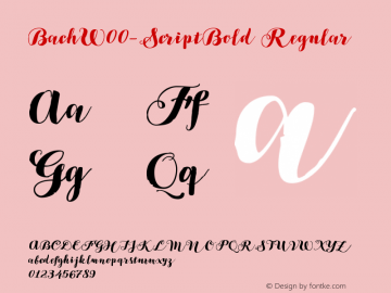 BachW00-ScriptBold Regular Version 1.00图片样张