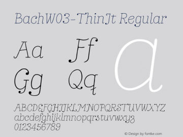 BachW03-ThinIt Regular Version 1.00 Font Sample