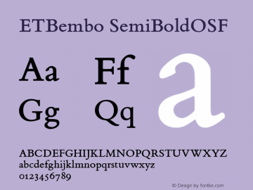 ETBembo SemiBoldOSF Version 001.001 Font Sample