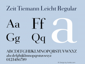 Zeit Tiemann Leicht Regular Version 001.001图片样张