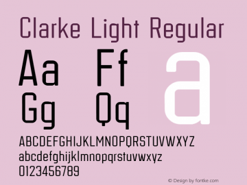 Clarke Light Regular Version 6.3 Font Sample