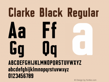 Clarke Black Regular Version 6.3 Font Sample