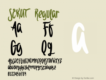 SEKUT Regular Version 1.000;PS 001.001;hotconv 1.0.56 Font Sample