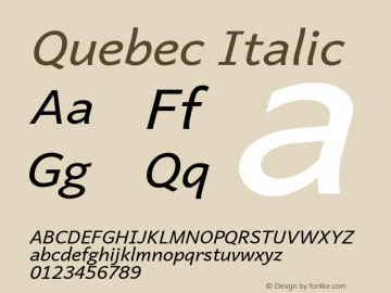 Quebec Italic Version 5.500图片样张