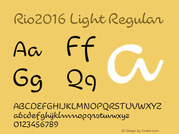 Rio2016 Light Regular Version 2.000 Font Sample