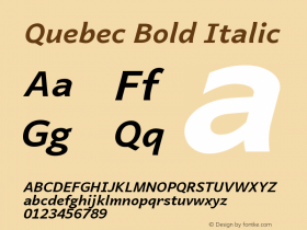 Quebec Bold Italic Version 5.500图片样张