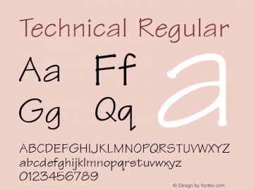 Technical Regular Print Artist: Sierra On-Line, Inc. Font Sample