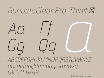 BunueloCleanPro-ThinIt ☞ Version 1.24;com.myfonts.easy.buntype.bunuelo-clean-pro.thin-italic.wfkit2.version.4zjH图片样张