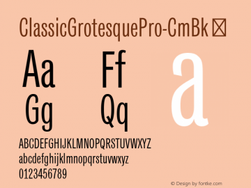 ClassicGrotesquePro-CmBk ☞ Version 1.00;com.myfonts.easy.mti.classic-grotesque.comp-book.wfkit2.version.4z3U图片样张