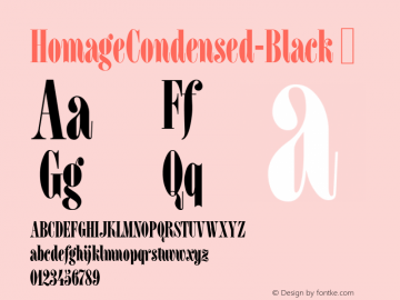 HomageCondensed-Black ☞ Version 1.000;com.myfonts.easy.garagefonts.homage-condensed.black.wfkit2.version.4AQG图片样张