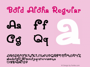 Bold Aloha Regular Version 4.10 Font Sample