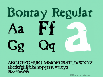 Bonray Regular Version 4.10 Font Sample