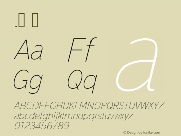 .  Version 001.001 Font Sample