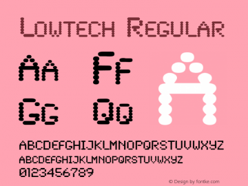 Lowtech Regular Rev. 003.000 Font Sample