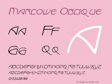 Marlowe Oblique Rev. 003.000 Font Sample