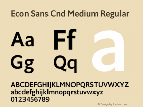 Econ Sans Cnd Medium Regular Version 1.000 Font Sample