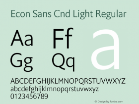 Econ Sans Cnd Light Regular Version 1.000图片样张