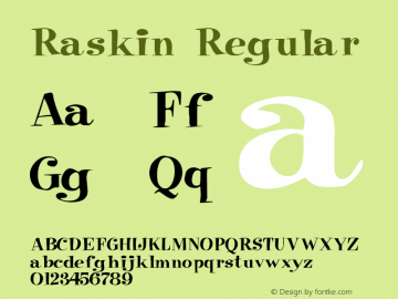 Raskin Regular Rev. 003.000 Font Sample