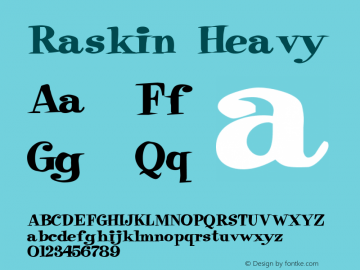 Raskin Heavy Rev. 003.000 Font Sample
