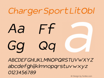 Charger Sport LitObl Version 1.1 Font Sample