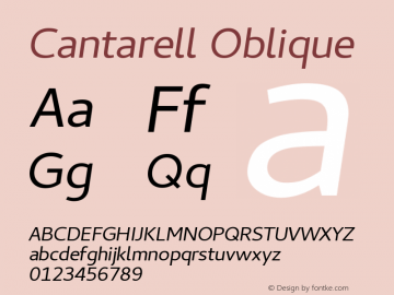 Cantarell Oblique Version 0.024 Font Sample