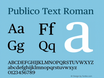 Publico Text Roman Version 2.000 2012 Font Sample