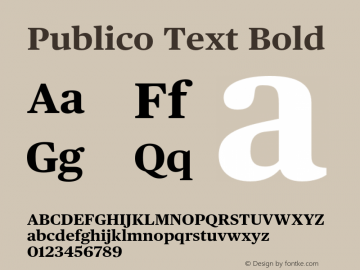 Publico Text Bold Version 2.000 2012 Font Sample