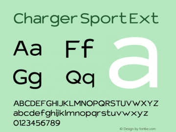 Charger Sport Ext Version 1.1 Font Sample