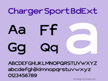 Charger Sport BdExt Version 1.1 Font Sample