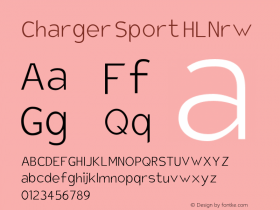 Charger Sport HLNrw Version 1.1 Font Sample