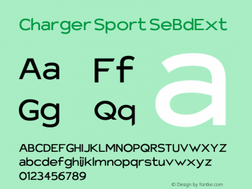 Charger Sport SeBdExt Version 1.1 Font Sample
