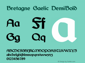 Bretagne Gaelic DemiBold 001.012图片样张