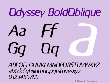 Odyssey BoldOblique Rev. 003.000 Font Sample