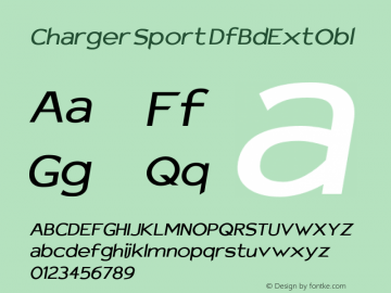 Charger Sport DfBdExtObl Version 1.1 Font Sample