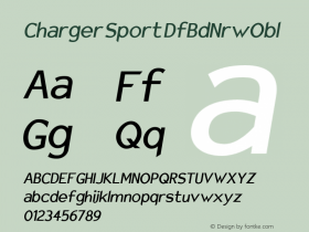 Charger Sport DfBdNrwObl Version 1.1 Font Sample