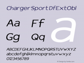 Charger Sport DfExtObl Version 1.1 Font Sample