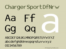 Charger Sport DfNrw Version 1.1 Font Sample
