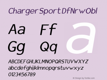Charger Sport DfNrwObl Version 1.1 Font Sample