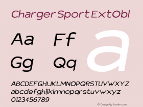 Charger Sport ExtObl Version 1.1 Font Sample