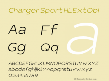Charger Sport HLExtObl Version 1.1 Font Sample