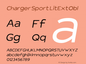 Charger Sport LitExtObl Version 1.1 Font Sample