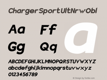 Charger Sport UltNrwObl Version 1.1 Font Sample