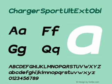 Charger Sport UltExtObl Version 1.1 Font Sample