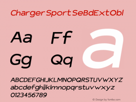 Charger Sport SeBdExtObl Version 1.1 Font Sample