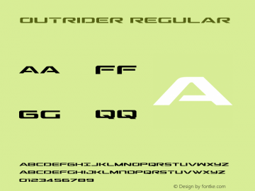 Outrider Regular Version 2.00 July 14, 2016 Font Sample