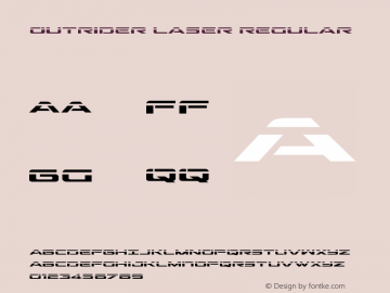 Outrider Laser Regular Version 2.00 July 14, 2016 Font Sample