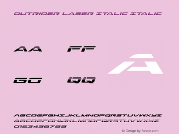 Outrider Laser Italic Italic Version 2.00 July 14, 2016图片样张