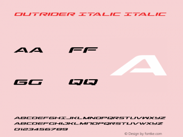 Outrider Italic Italic Version 2.00 July 14, 2016图片样张